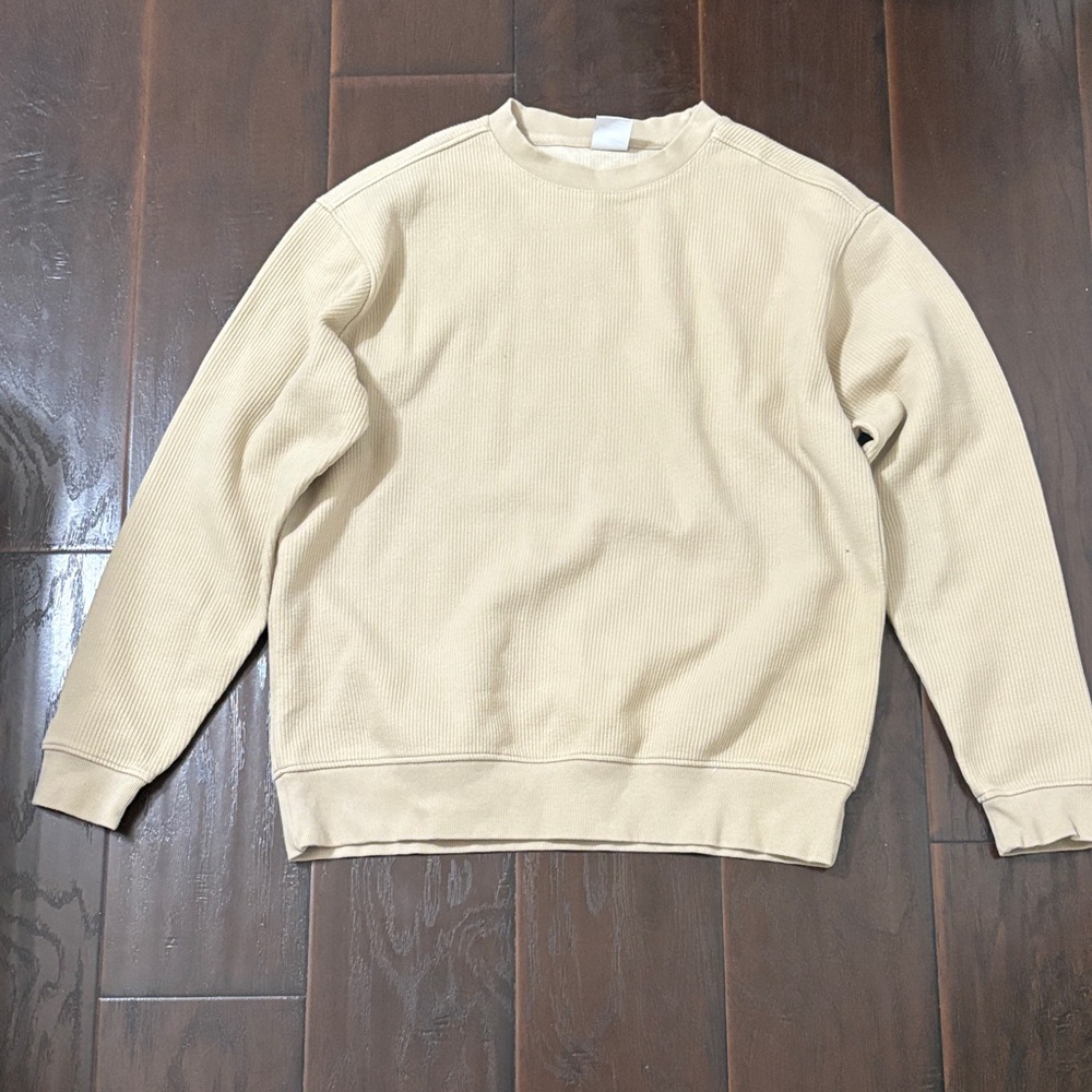 Zara Men's Beige Crewneck Sweater